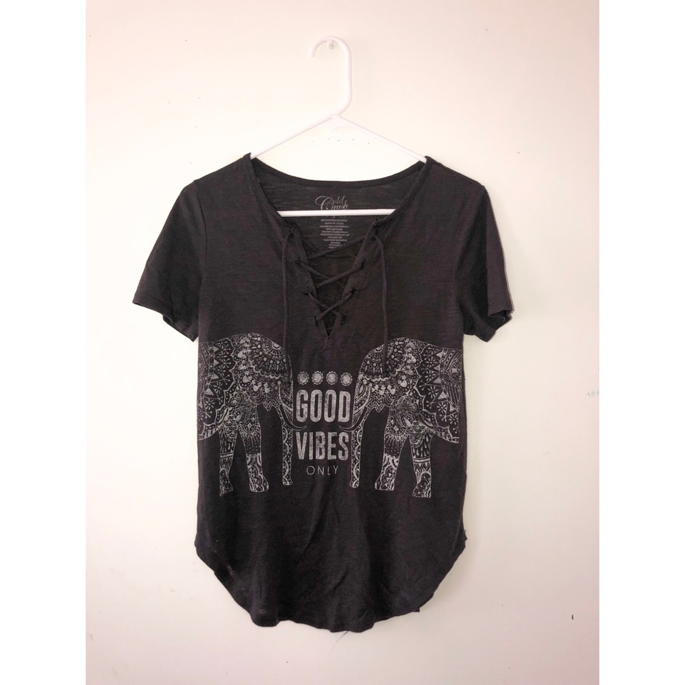 Green Criss Cross V Neck Top